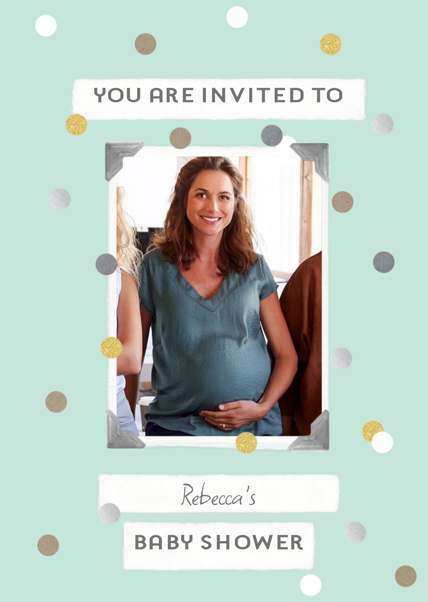 Moonpig Confetti Baby Shower Invitation Photo Upload Card