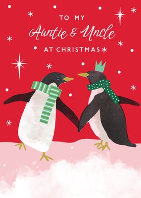 To My Auntie and Uncle At Christmas Illustrated Card
