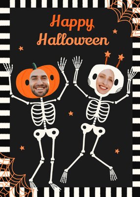 Skeletons Face In Hole Fun Halloween Card