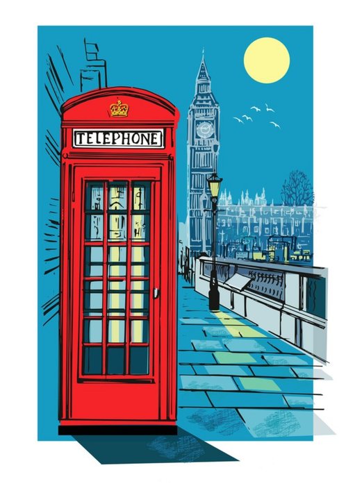 Red Telephone Box Birthday Card