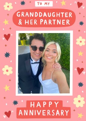 Granddaughter And Her Partner Photo Upload Happy Anniversary Card