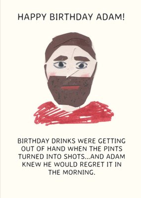 Fun Snazz funny Drinking Birthday Card - Birthday Drinks were getting out of hand - alcohol - shots
