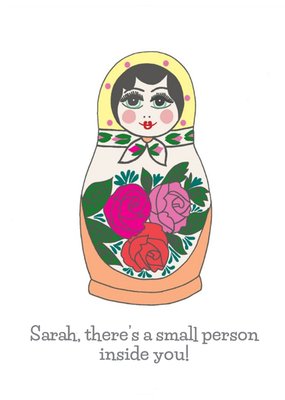 Doll Illustration Personalised Pregnancy Card