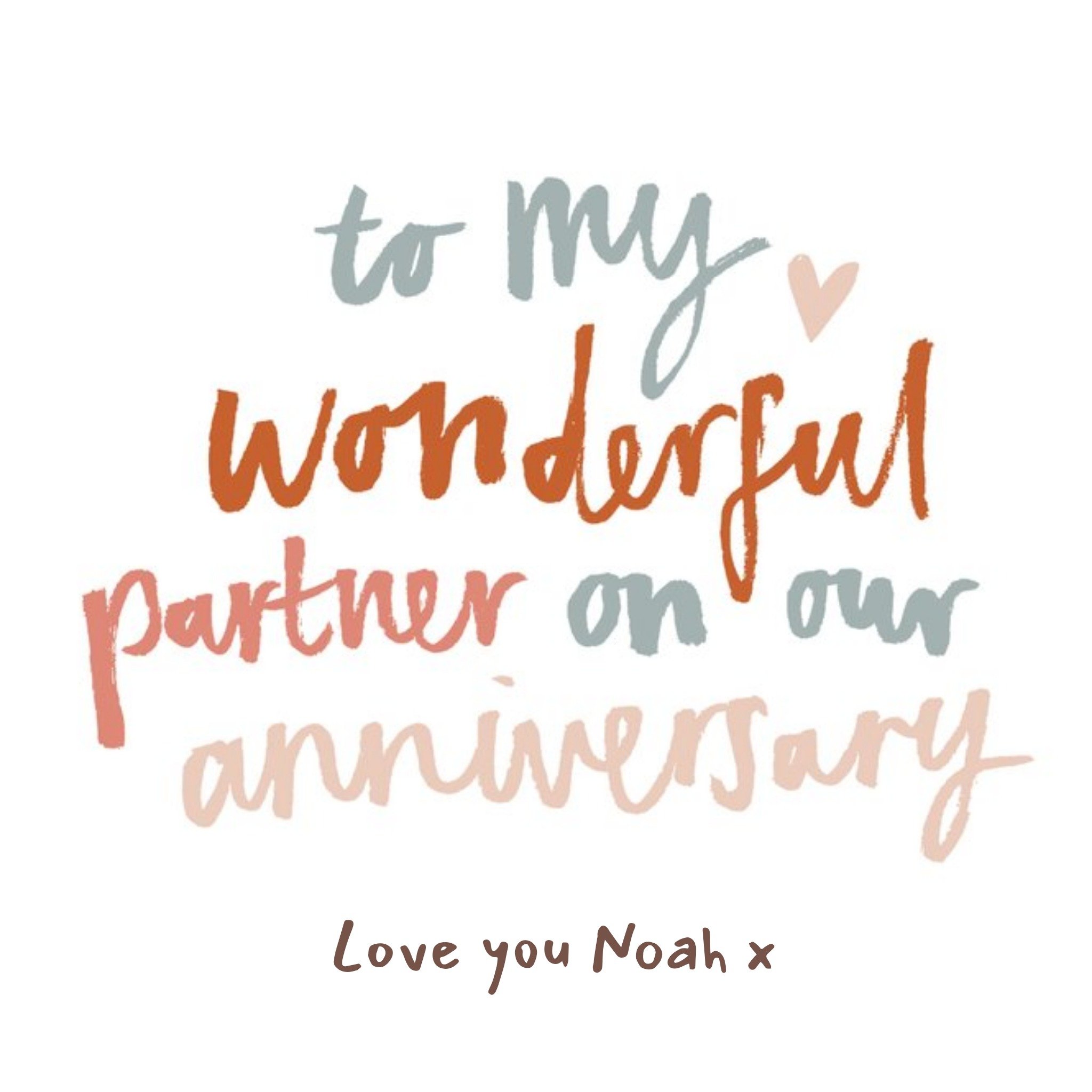 Love Hearts Sweet Sentiments Illustration Typographic Anniversary Love Card