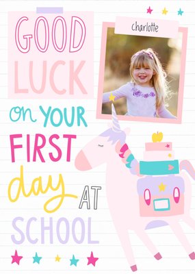 One Of A Kind Good Luck At School Photo Upload Card