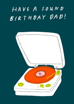 Cool Record Player Sound Birthday Card