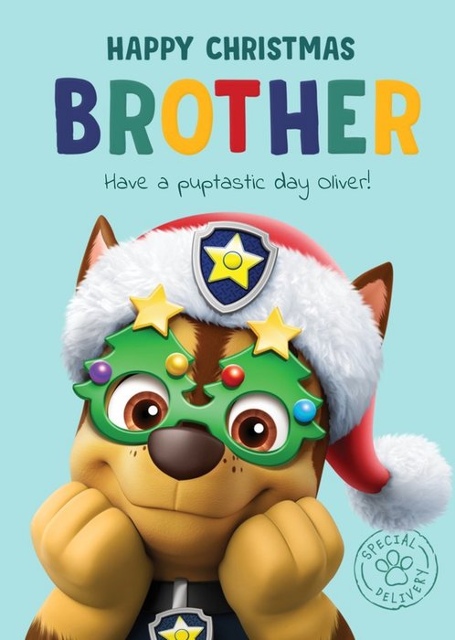 Paw Patrol Chase Christmas Card