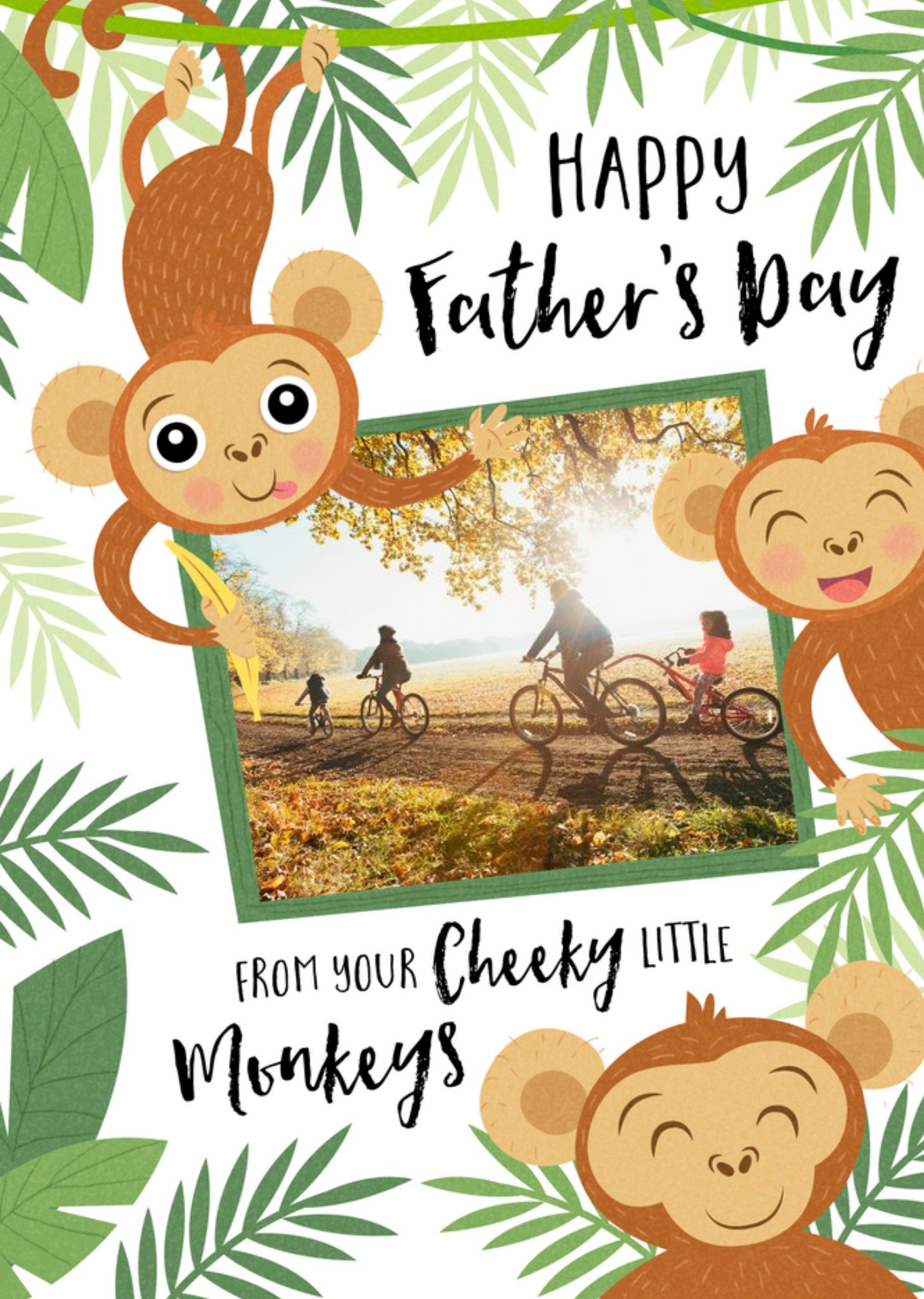 Moonpig Cute From Your Cheeky Little Monkeys Photo Upload Father's Day Card