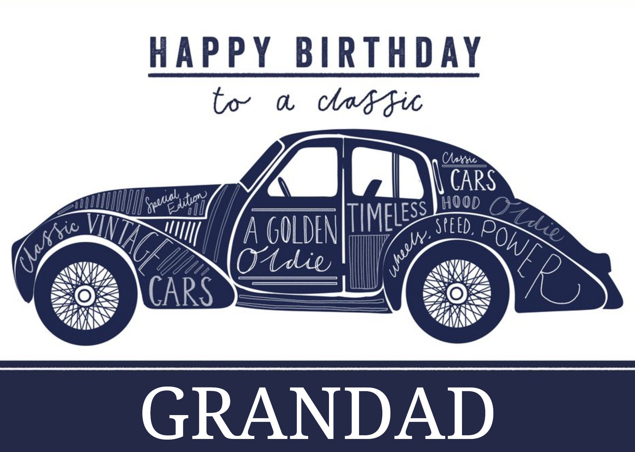 Moonpig Classic Car Birthday Card