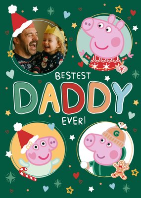 Peppa Pig Bestest Daddy Ever Photo Upload Christmas Card