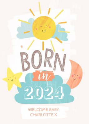 Cute Gender Neutral Born in 2024 New Baby CPostcard