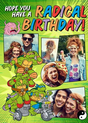 Teenage Mutant Ninja Turtles Radical Birthday Photo Upload Birthday Card