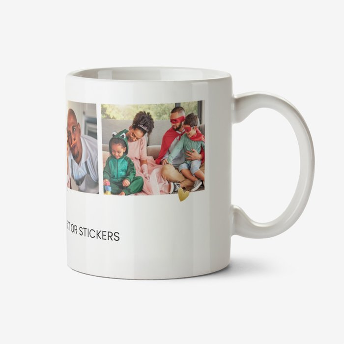 Photo Strip With Gold Hearts Design Your Own Photo Upload Mug