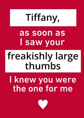 Funny Personalised Text Message Valentines Day Card