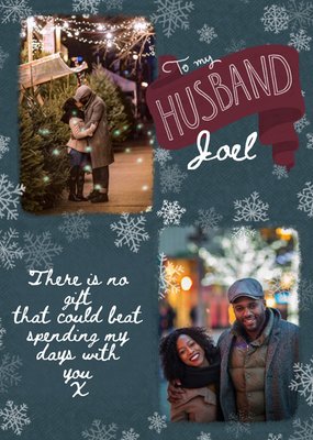 To Husband Snowflakes Photo Upload Christmas Card