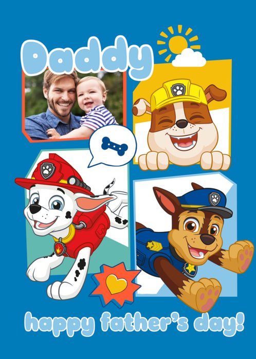 Paw Patrol Photo Upload Daddy Happy Father's Day Card