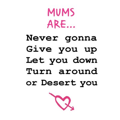 Mother's Day Card - Mum - funny - Rick Astley