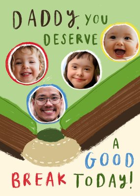 You Deserve A Good Break Illustrated Snooker Photo Upload Father’s Day Card