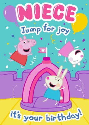 Peppa Pig Niece Jump For Joy Birthday Card