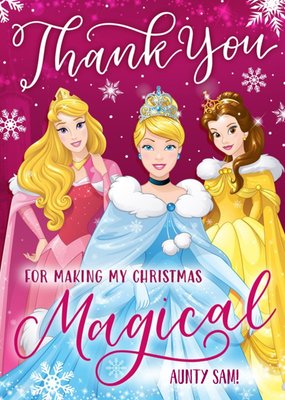 Disney Princess Trio Christmas Thank You Personalised Card