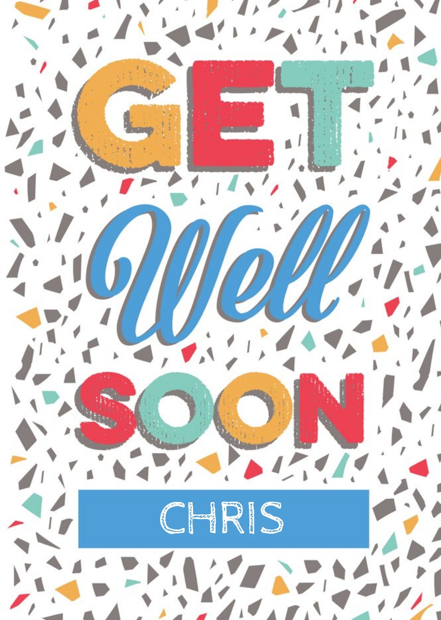 Moonpig Dalia Clark Design Bright, Simple Typographic Get Well Card