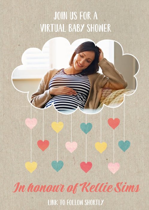 Modern Photo Upload Virtual Baby Shower card