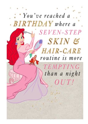 Disney Princess Ariel Seven Step Skin And Hair Care Routine Birthday Card