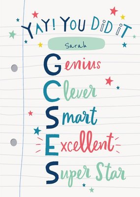 Fun Illustrated GCSEs Exam Results Congratulations Card