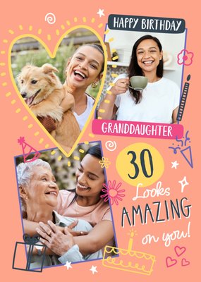 30 Looks Amazing On You Photo Upload Granddaughter Birthday Card