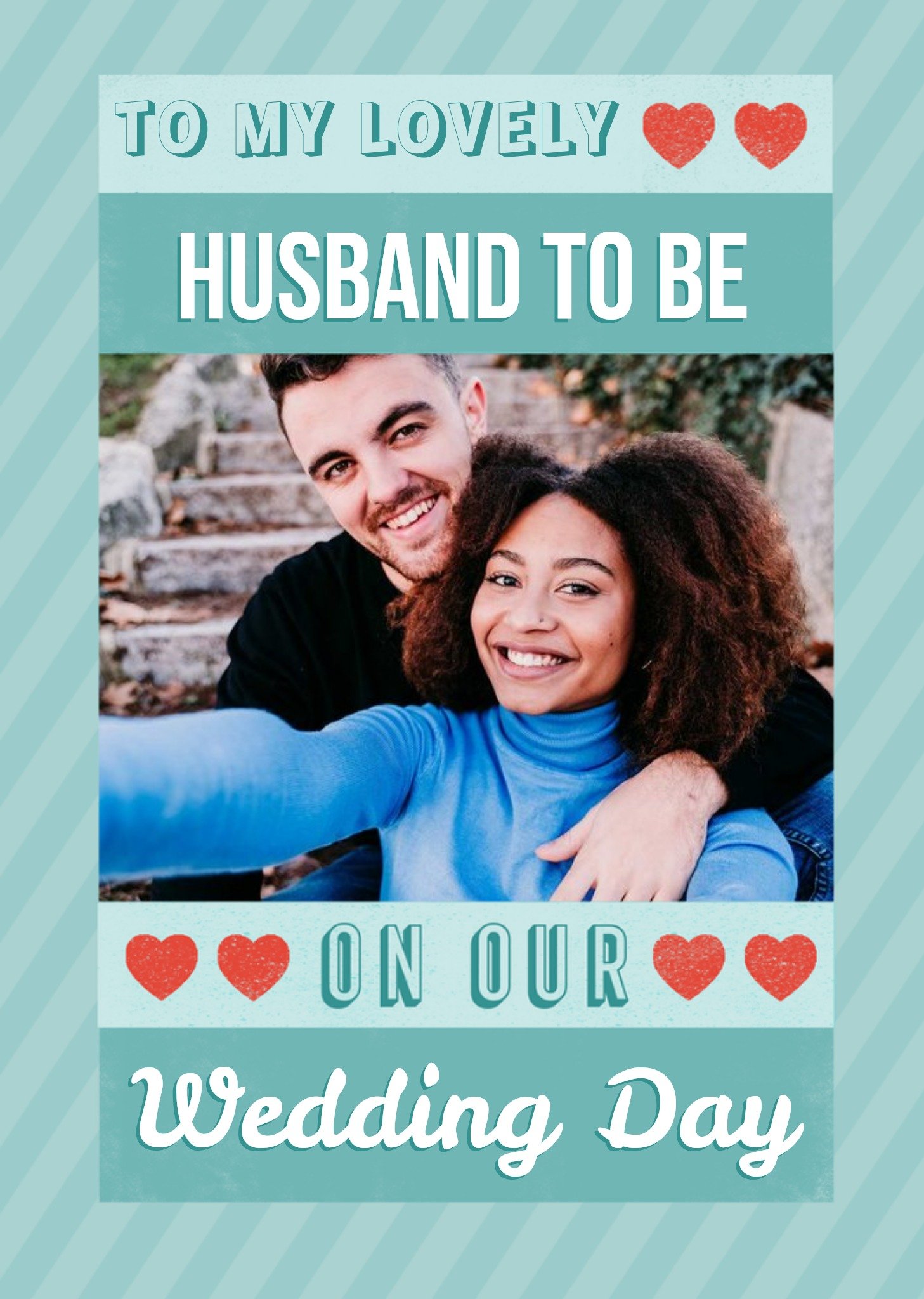 Moonpig Geometric Design With A Photo Frame Husband To Be Photo Upload Wedding Day Card