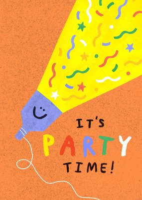 It's Party Time Illustrated Birthday Card