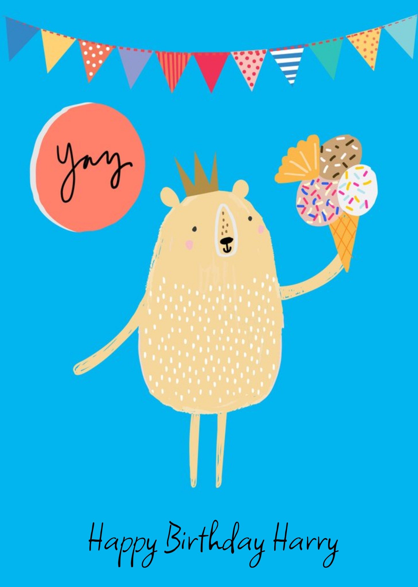 Moonpig Party Oclock Yay Birthday Personalised Card