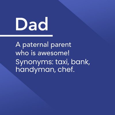 Definition Of Dad Father's Day Card