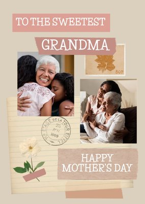 To The Sweetest Grandma Instant Photo Personalised Mother's Day Card