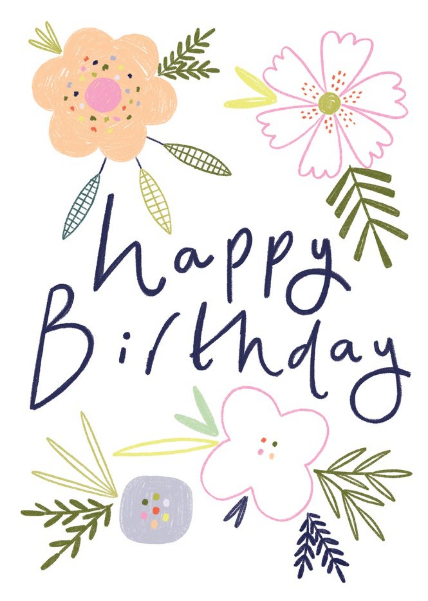 Moonpig Chloe Turner Floral Pattern Birthday Card
