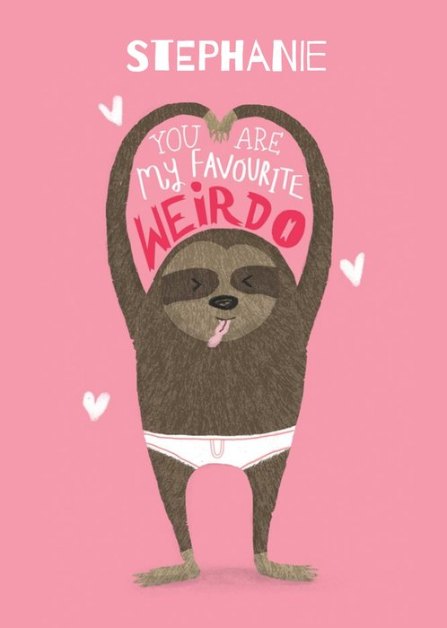 Favourite Weirdo Personalised Valentines Card