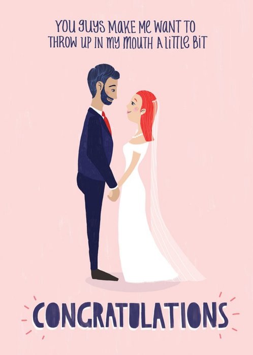 Throw Up Wedding Card