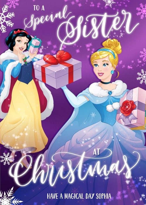 Disney Princess Special Sister Christmas Card