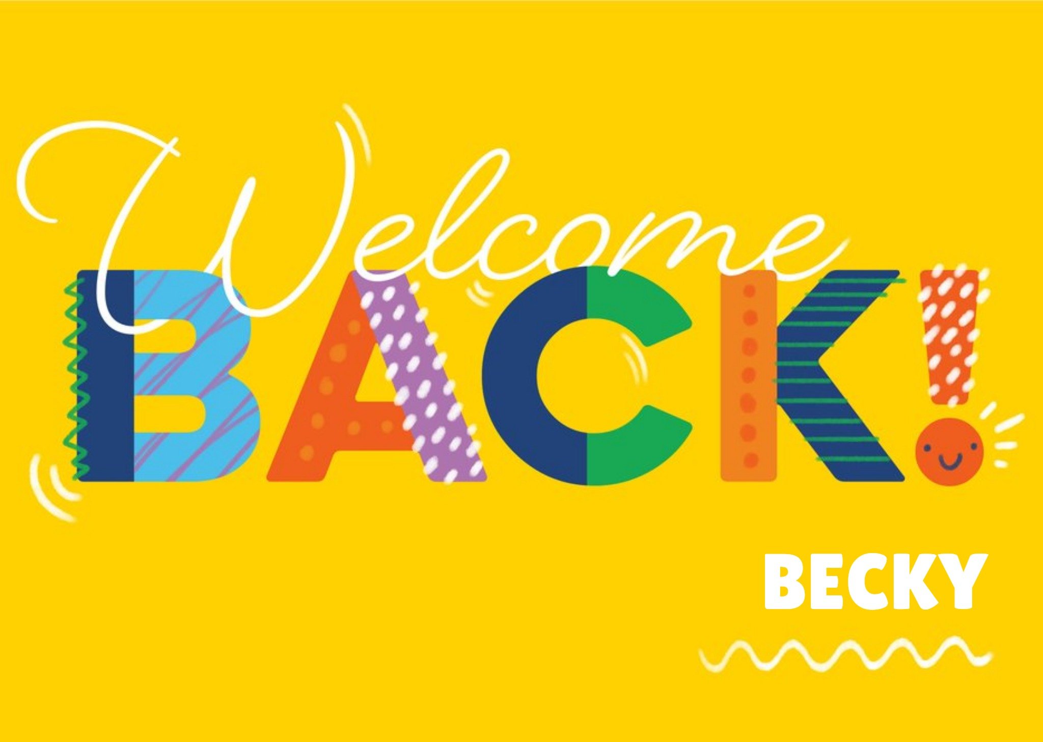Friends Neil Clark Typography Welcome Back Just A Note Card