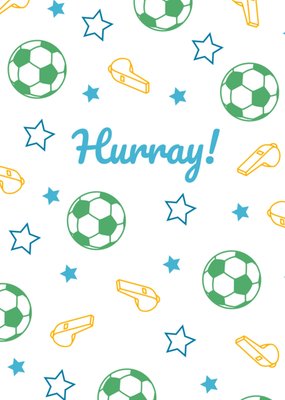 Hurray Football Pattern Congratulations Card