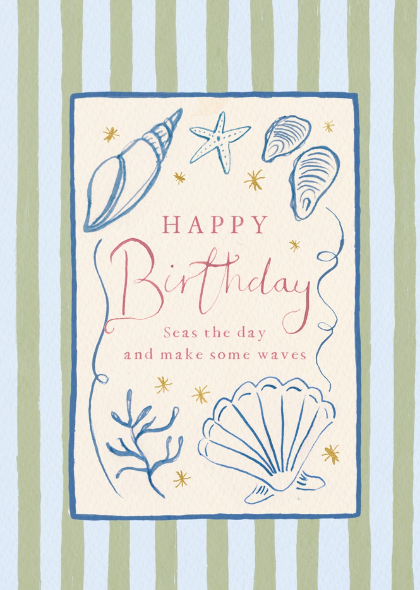 Moonpig Seas The Day Illustrated Shell Birthday Card