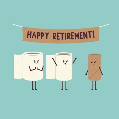 Modern Typographical Happy Retirement Card