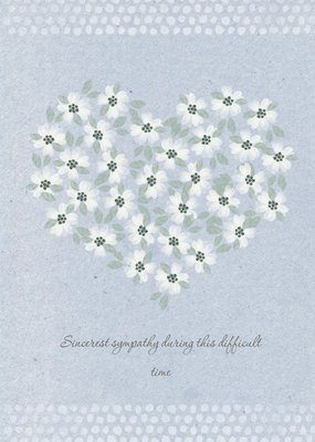 Illustrated Floral Heart Sympathy Card