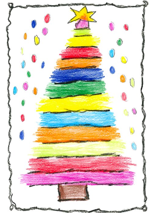 Children's Health Foundation Charity Freddie Christmas Tree Drawing Christmas Card