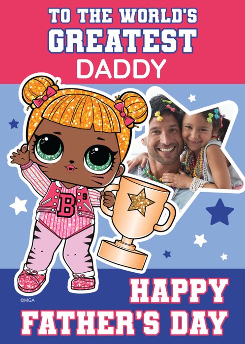 LOL Surprise Baseball Greatest Daddy Photo Upload Father's Day Card