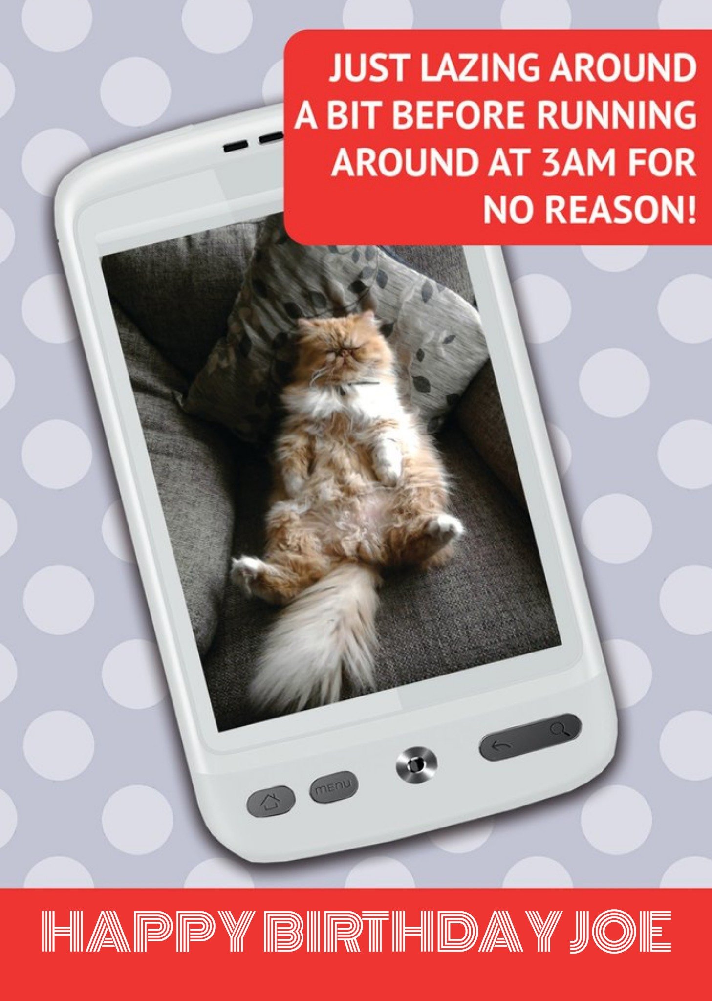 Moonpig Just Lazing Around Personalised Photo Upload Happy Birthday Card