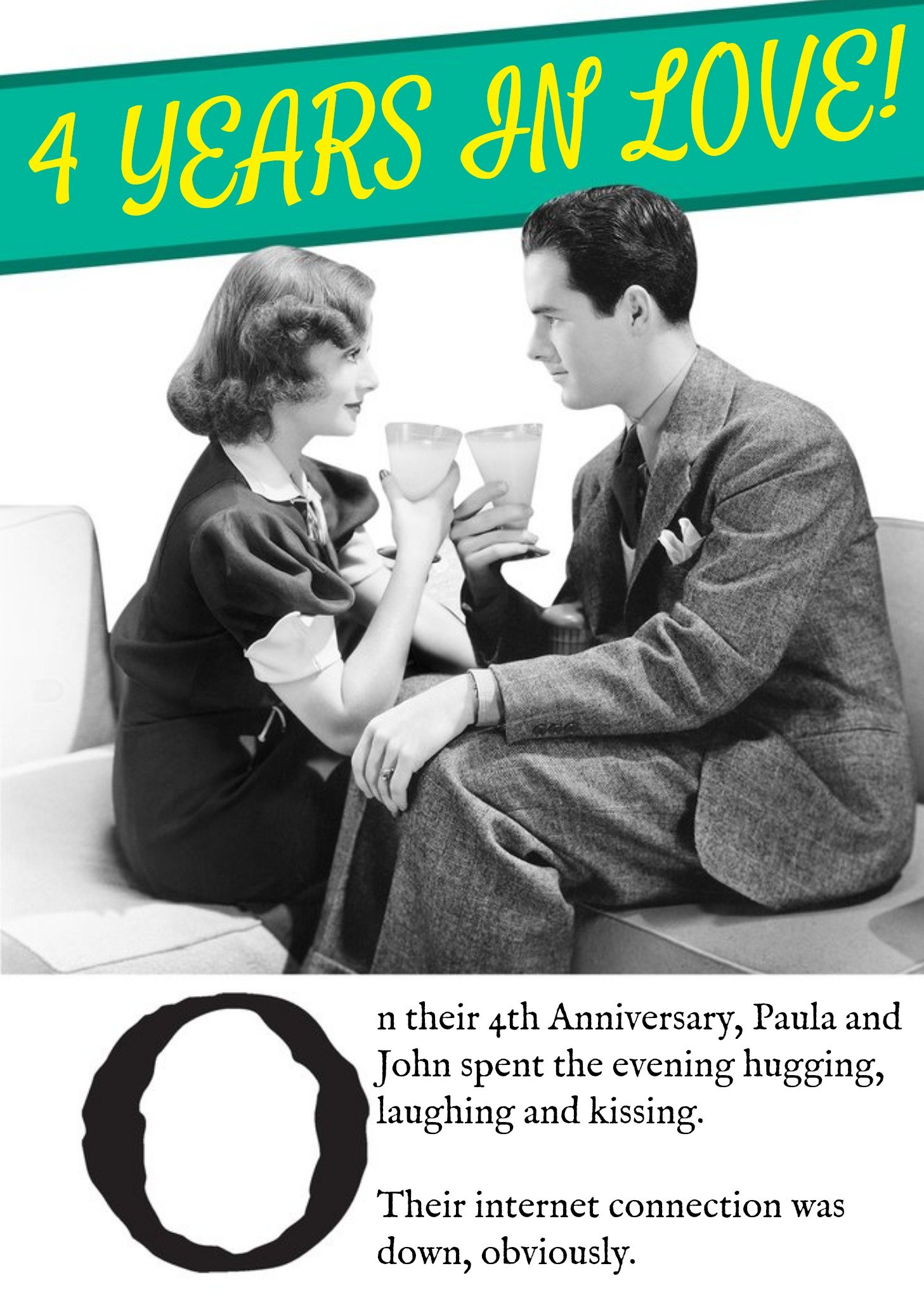 Moonpig Black And White Years In Love Funny Personalised Anniversary Card