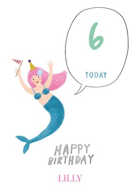 Pigment Mermaid Swim Party Magic 6th Sea Six Birthday Card