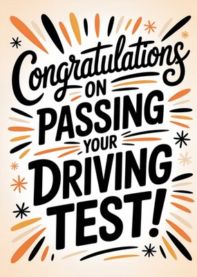 Congratulations On Passing Your Driving Test Card