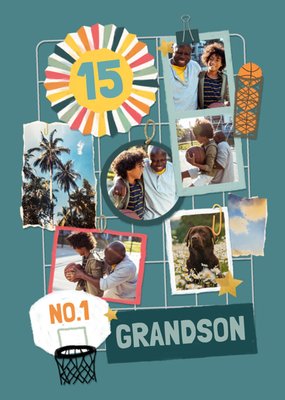 No.1 Grandson Photo Upload Birthday Card